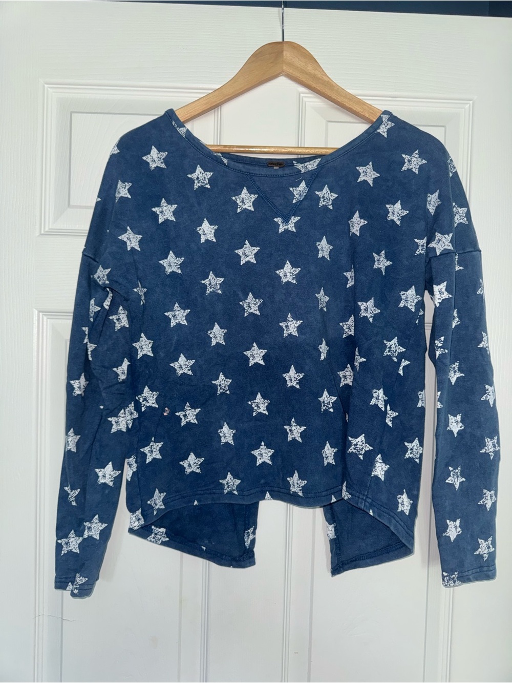Poof! Navy Blue Star Print Pullover Sweatshirt